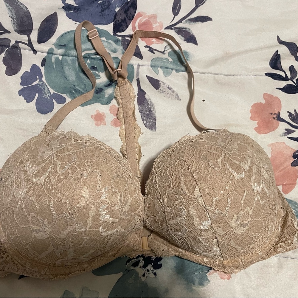 PINK Victorias Secret Nude Lace Bra Padded